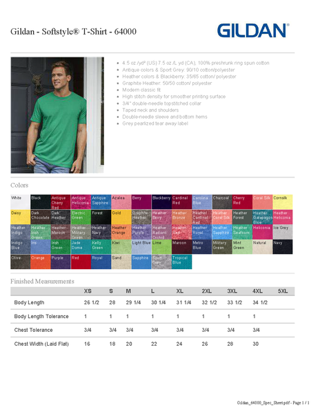 Gildan Soft Style Tshirt 64000